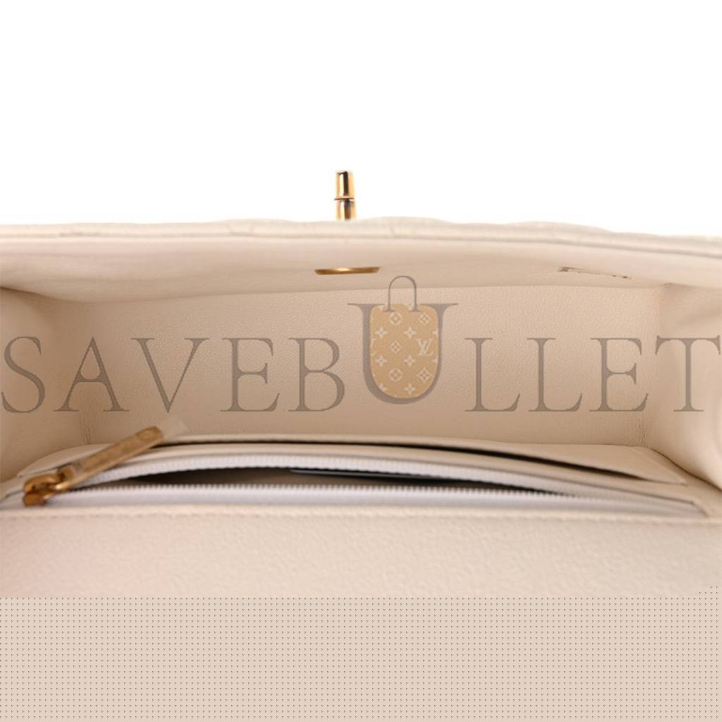 Ch*el master  caviar quilted mini top handle rectangular flap white as2431 (20*13*9cm)